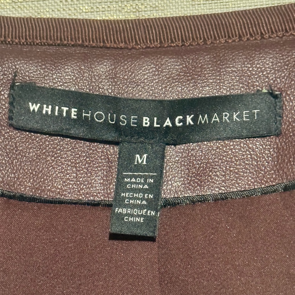 🛍️White House Black Market Leather Jacket. - Picture 9 of 10